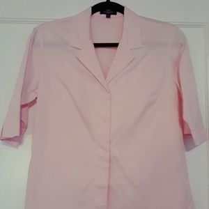 Pink Burberry 1/2 Sleeve Button Down Shirt